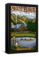 Mount Baker Lodge, Washington-Lantern Press-Framed Stretched Canvas