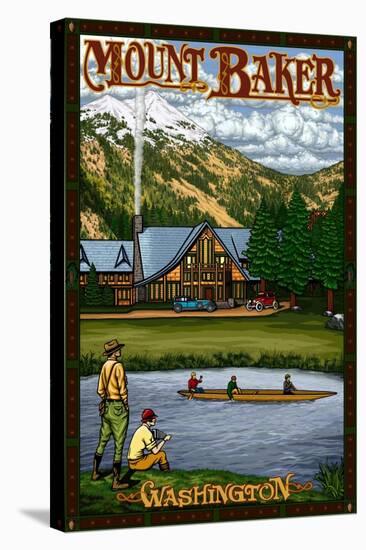 Mount Baker Lodge, Washington-Lantern Press-Stretched Canvas