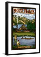 Mount Baker Lodge, Washington-Lantern Press-Framed Art Print