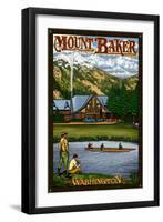 Mount Baker Lodge, Washington-Lantern Press-Framed Art Print