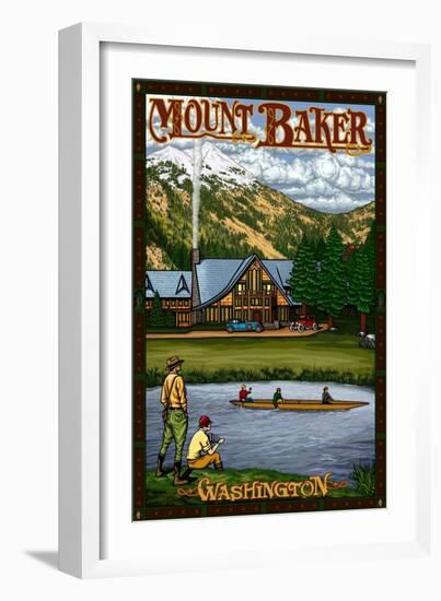 Mount Baker Lodge, Washington-Lantern Press-Framed Art Print