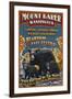 Mount Baker, Washington - Black Bears Vintage Sign-Lantern Press-Framed Art Print