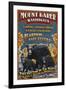 Mount Baker, Washington - Black Bears Vintage Sign-Lantern Press-Framed Art Print