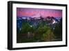 Mount Baker, Washington - Pink and Purple Sunset-Lantern Press-Framed Art Print