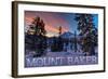 Mount Baker, Washington - Snow and Sunrise-Lantern Press-Framed Art Print