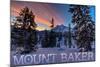 Mount Baker, Washington - Snow and Sunrise-Lantern Press-Mounted Art Print