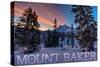 Mount Baker, Washington - Snow and Sunrise-Lantern Press-Stretched Canvas