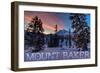 Mount Baker, Washington - Snow and Sunrise-Lantern Press-Framed Art Print