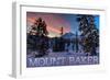 Mount Baker, Washington - Snow and Sunrise-Lantern Press-Framed Art Print