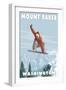 Mount Baker, Washington - Snowboarder Jumping-Lantern Press-Framed Art Print