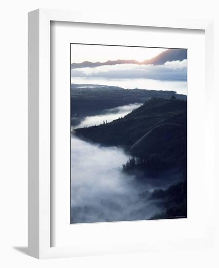 Mount Batur Volcano and Lake at Sunrise, Bali, Indonesia, Southeast Asia-Alain Evrard-Framed Photographic Print