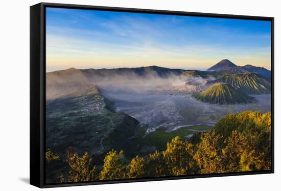 Mount Bromo Volcanic Crater at Sunrise, Bromo Tengger Semeru National Park, Java, Indonesia-Michael Runkel-Framed Stretched Canvas