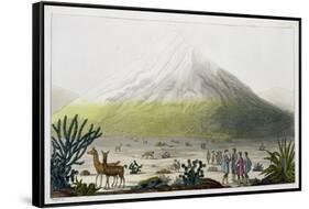 Mount Chimborazo, Ecuador, from "Le Costume Ancien et Moderne", Volume II, Plate 3, 1820s-30s-Friedrich Alexander Baron Von Humboldt-Framed Stretched Canvas