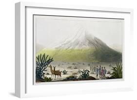 Mount Chimborazo, Ecuador, from "Le Costume Ancien et Moderne", Volume II, Plate 3, 1820s-30s-Friedrich Alexander Baron Von Humboldt-Framed Giclee Print