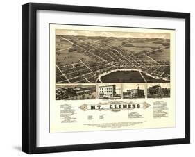 Mount Clemens, Michigan - Panoramic Map-Lantern Press-Framed Art Print