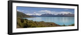 Mount Cook and Lake Pukaki, Mount Cook National Park, Canterbury Region-Stuart Black-Framed Photographic Print