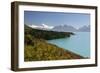 Mount Cook and Lake Pukaki, Mount Cook National Park, Canterbury Region-Stuart Black-Framed Photographic Print