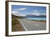 Mount Cook and Lake Pukaki with Empty Mount Cook Road, Mount Cook National Park, Canterbury Region-Stuart Black-Framed Photographic Print