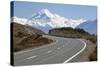 Mount Cook and Mount Cook Road with Rental Car, Mount Cook National Park, Canterbury Region-Stuart Black-Stretched Canvas