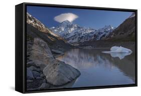 Mount Cook - Aoraki (Height 3754M) With Cap Cloud Forming-Andy Trowbridge-Framed Stretched Canvas