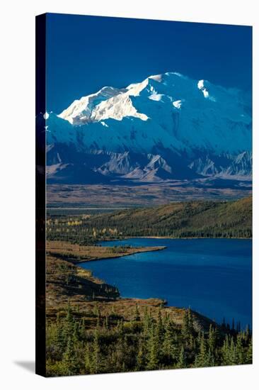 Mount Denali, previously known as McKinley from Wonder Lake, Denali National Park, Alaska-null-Stretched Canvas