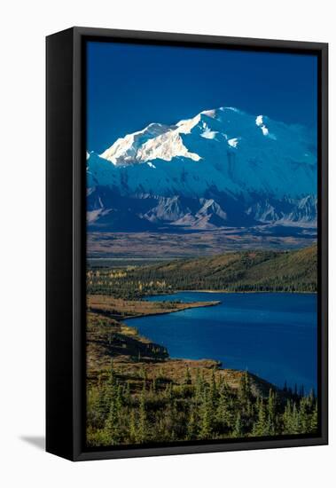 Mount Denali, previously known as McKinley from Wonder Lake, Denali National Park, Alaska-null-Framed Stretched Canvas