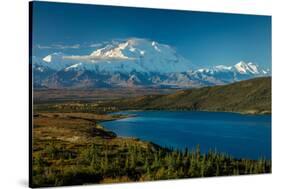 Mount Denali, previously known as McKinley from Wonder Lake, Denali National Park, Alaska-null-Stretched Canvas