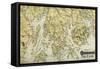 Mount Desert Island and Coast of Maine - Panoramic Map-Lantern Press-Framed Stretched Canvas