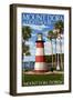 Mount Dora, Florida - Lighthouse-Lantern Press-Framed Art Print