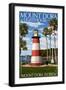 Mount Dora, Florida - Lighthouse-Lantern Press-Framed Art Print