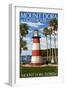 Mount Dora, Florida - Lighthouse-Lantern Press-Framed Art Print