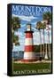 Mount Dora, Florida - Lighthouse-Lantern Press-Framed Stretched Canvas