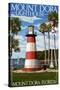 Mount Dora, Florida - Lighthouse-Lantern Press-Stretched Canvas