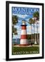 Mount Dora, Florida - Lighthouse-Lantern Press-Framed Art Print