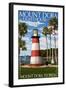 Mount Dora, Florida - Lighthouse-Lantern Press-Framed Art Print