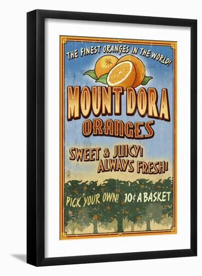 Mount Dora, Florida - Orange Orchard Sign-Lantern Press-Framed Art Print