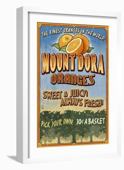 Mount Dora, Florida - Orange Orchard Sign-Lantern Press-Framed Art Print