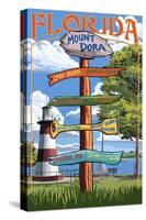 Mount Dora, Florida - Sign Destinations Version 2-Lantern Press-Stretched Canvas