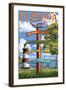 Mount Dora, Florida - Sign Destinations Version 2-Lantern Press-Framed Art Print