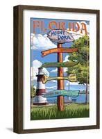 Mount Dora, Florida - Sign Destinations Version 2-Lantern Press-Framed Art Print
