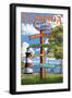 Mount Dora, Florida - Sign Destinations Version 2-Lantern Press-Framed Art Print