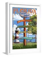 Mount Dora, Florida - Sign Destinations Version 2-Lantern Press-Framed Art Print