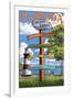 Mount Dora, Florida - Sign Destinations Version 2-Lantern Press-Framed Art Print