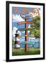 Mount Dora, Florida - Sign Destinations Version 2-Lantern Press-Framed Art Print