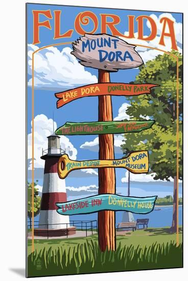 Mount Dora, Florida - Sign Destinations Version 2-Lantern Press-Mounted Art Print