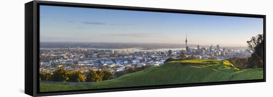 Mount Eden Volanic Crater and City Skyline Auckland, North Island, New Zealand, Australasia-Doug Pearson-Framed Stretched Canvas