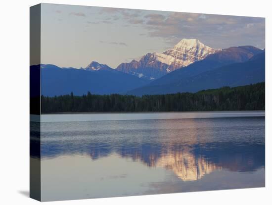 Mount Edith Cavell Reflected in Pyramid Lake, Early Morning, Jasper National Park, UNESCO World Her-Martin Child-Stretched Canvas