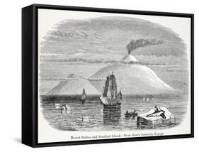 Mount Erebus and Beaufort Island from Ross's Antarctic Voyage-null-Framed Stretched Canvas