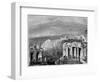 Mount Etna and a View of Taormina, Sicily, Italy, 19th Century-Hubert Clerget-Framed Giclee Print