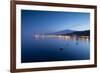 Mount Etna and Giardini Naxos at Dusk, Sicily, Italy, Mediterranean, Europe-John-Framed Photographic Print